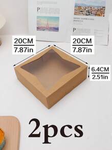 2pcs/5pcs/10pcs Window Bread Box, Cake, Pastry, Chocolate, Cookie, Pie, Birthday Party, Wedding, Easter, Snack Packaging Box