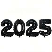 Zestaw 32-calowych balonów foliowych z cyframi 2025, dekoracje na imprezę noworoczną