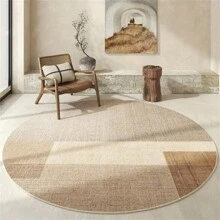 1 块水晶天鹅绒静音圆形复古地毯、卧室床边地毯、书房休息室地毯、防滑可洗地垫 - A款 - 查看 3