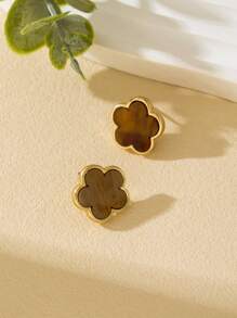 1 对经典复古风格幸运四叶草设计耳钉，适合女士，适合约会、送礼和日常佩戴 - 五葉草 - 查看 12