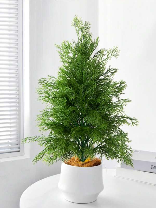40-50cm Kunstmatige pijnboom Nep kerstboom Plastic kerstplanten Kunstcederboom Tak Sfeerdecoratie Planten voor Nieuwjaar Vakantiefeest Woondecoratie Zonder pot 1 st.