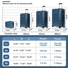 Multi Functional 4piece Set Luggage Sets ABS+PC Hardshell 4pcs Luggage Hardside Lightweight Durable Suitcase Sets Effortless 360-Degree Spinner Wheels Suitcase With TSA Lock For Enhanced Security Stylish Design And Thoughtful Details(12/20/24/28),ROSE GOLD/Purple/Blue/Black Travel Suitcase Suitcases Suit Case Travel Luggage Carry On