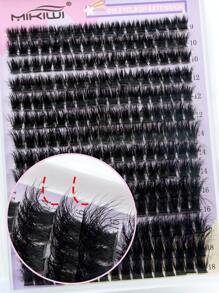 Bộ 238 sợi mi giả lông chồn Mikiwi 100D, độ dày 0.07mm, dáng D-Curl, độ dài hỗn hợp 9-18mm, siêu dày, thích hợp cho nối mi, trang điểm, và sử dụng như mi giả từng sợi. - màu đen - Xem 5