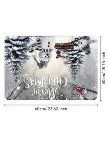 1/2/3/4 Pieces Christmas Collection Shower Curtain, Cute Snowman Woven Shower Curtain, Bathroom Non-Slip Mat, Toilet U-Mat, Toilet Lid Cover Mat, Bathroom Complete Set, Modern Waterproof Bathroom Decoration, Comes With 12 Hooks And A Shower Ball, Multiple Sizes Available Back To School