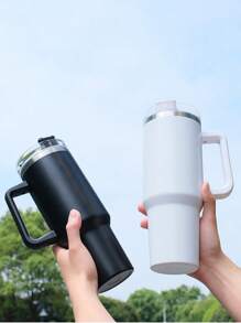 1 set 1 bouteille de 1200 ml/40 oz en acier inoxydable isotherme avec cordon et paille, bouteille à vide moderniste pour accessoires de cuisine, tasse à café, bouteille d'eau pour les voyages et la rentrée scolaire