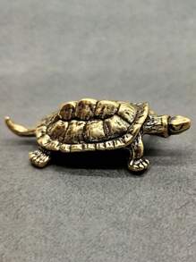 1pc Solid Copper Sophisticated Turtle, Feng Shui Tortoise Home Decor Accessory Best Gifts Birthday Graduation - Bronze - View 9
