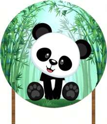 Round Canvas Panel 150X150 - Panda Theme - Matte Canvas - Nhiều màu - Xem 1