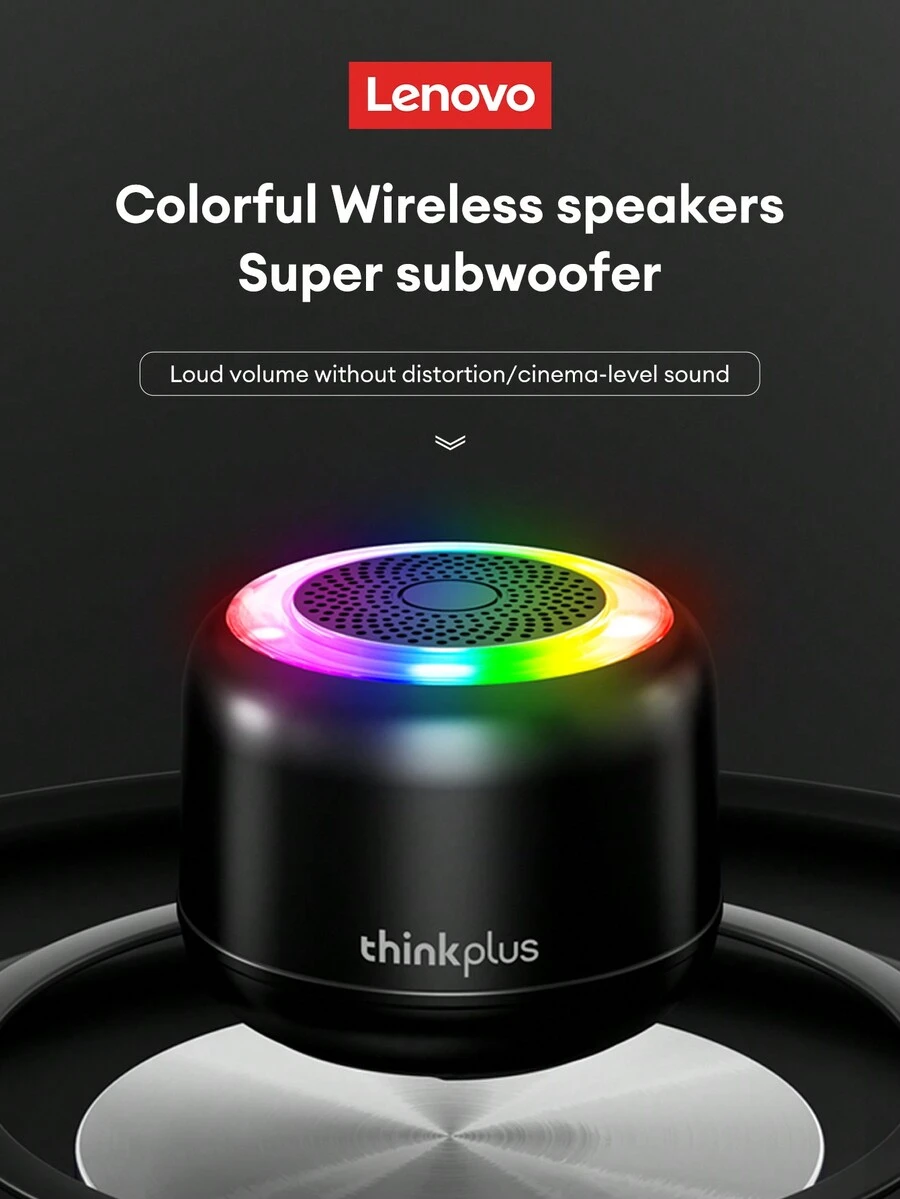Lenovo Loa Bluetooth K14pro, Kết nối TWS chất lượng âm thanh cao, Âm trầm sâu, Sử dụng trong nhà/trên ô tô/ngoài trời, Âm lượng lớn, Tuổi thọ pin dài, Đèn nhiều màu sắc, Di động và tương thích với điện thoại và máy tính bảng