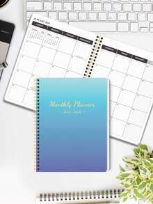 1pc 2025 Monthly Planner, Simple Monthly Planner từ tháng 1 năm 2025 đến tháng 12 năm 2026, 24 tháng Planner có theo dõi thói quen, túi bên trong và trang ghi chú, hoàn hảo cho trường học, văn phòng và gia đình - Nhiều màu - Xem 12
