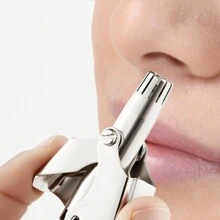 1 件装不锈钢鼻毛修剪器带小刷子，男女通用手动鼻毛剪，圆头全身防水鼻毛去除器 - 彩色 - 查看 4