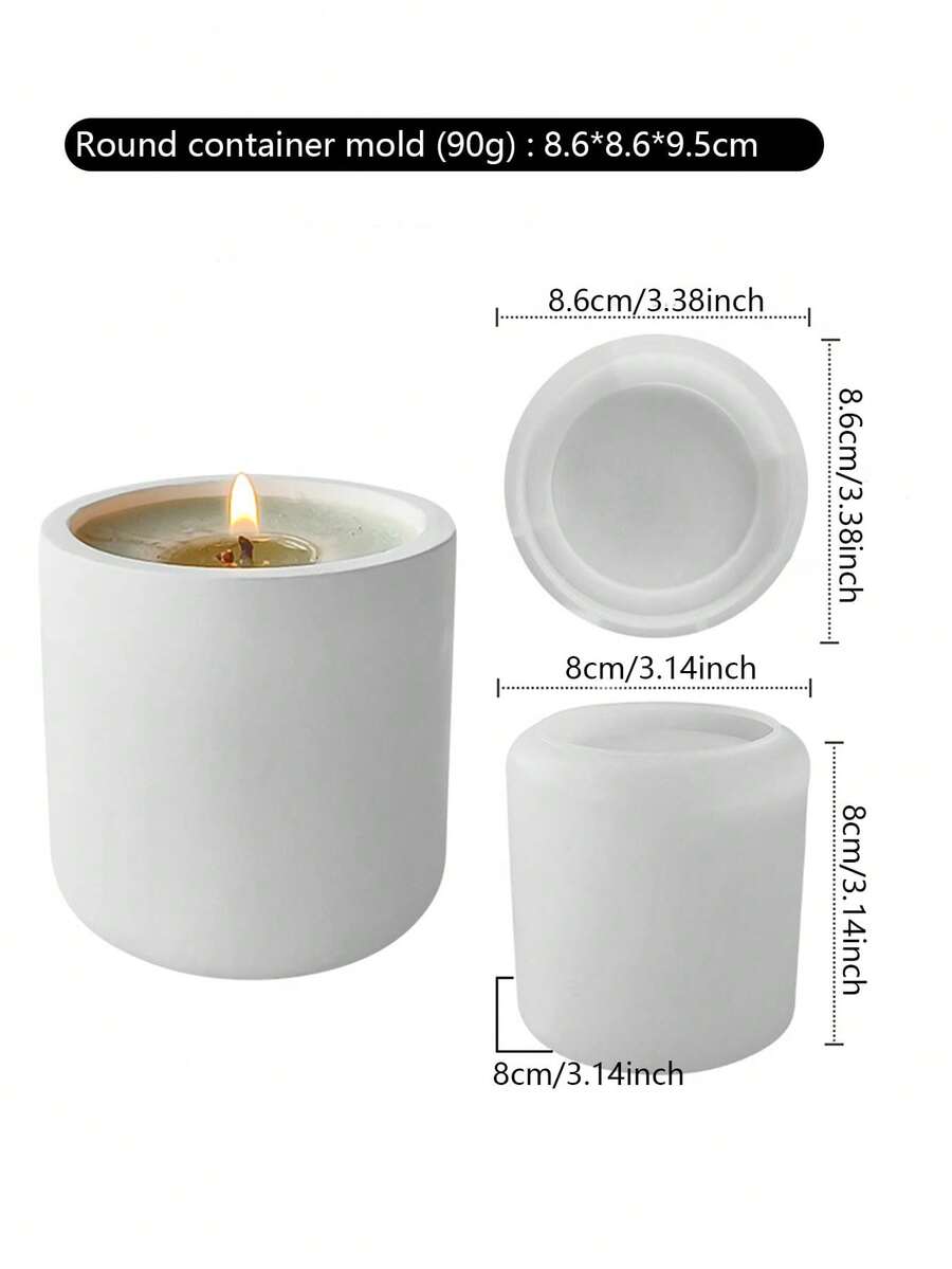 Silicone Mold Plaster And Concrete Cylindrical Flower POTS And