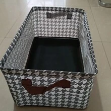 1pc Bedroom Fabric Collapsible Storage Box With Steel Frame, Pants/Clothing Organizer Box For Home