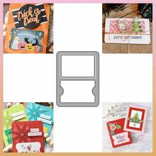 1 Khuôn cắt kim loại nhãn mác dùng để trang trí thiệp chúc mừng, kẹp sách DIY, thiệp ảnh - Bạc - Xem 1