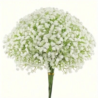 30pcs Artificial Eucalyptus Stems And Artificial Gypsophila, Real Touch Eucalyptus Stem Gypsophila, Faux Tree Artificial Leaf Fake Eucalyptus Leaf Vase, Wedding Center Flower Arrangement, Farmhouse Home Decoration Plant Bouquet