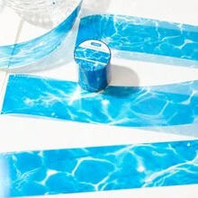 1 卷 2 米复古风格海浪装饰和纸胶带、创意美学贴纸、DIY 剪贴簿工艺材料、节日礼物、个性化剪贴簿学校用品 - 彩色 - 查看 3