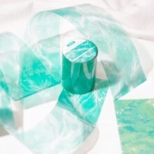 1 卷 2 米复古风格海浪装饰和纸胶带、创意美学贴纸、DIY 剪贴簿工艺材料、节日礼物、个性化剪贴簿学校用品 - 彩色 - 查看 4