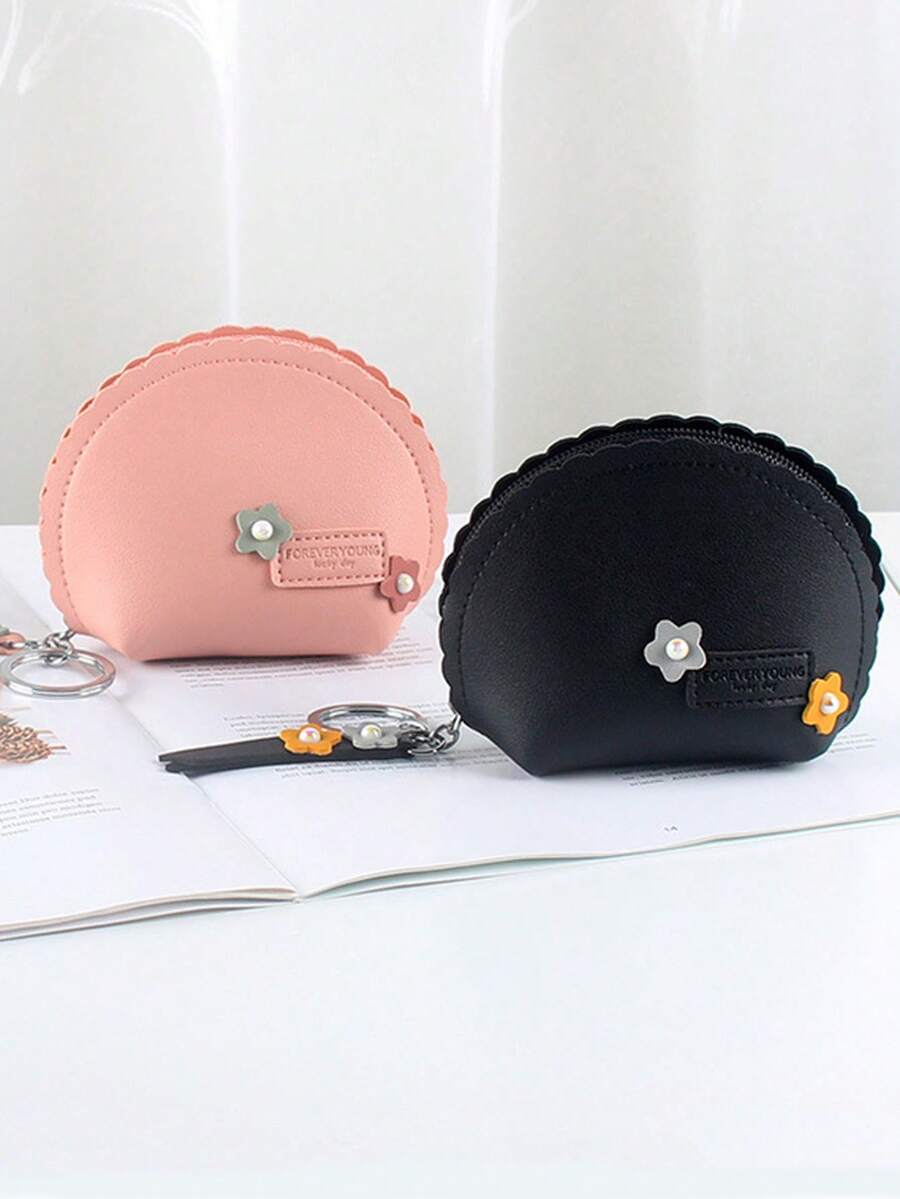 1pc Mini Cute Coin Purse, Practical Zipper Coin Key Pouch Wallet, Waterproof Small Compact Design - Multicolor - View 1