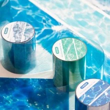 1 卷 2 米复古风格海浪装饰和纸胶带、创意美学贴纸、DIY 剪贴簿工艺材料、节日礼物、个性化剪贴簿学校用品 - 彩色 - 查看 7