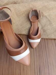 Salomé Flats Women's Sandals Pointed Toe Women's Set Flat Sandals Comfort Shoes 33 To 42 Foreign Fashion Blogger Promotion - 珊瑚粉 - 查看 1