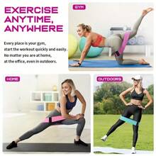 Set de 3 bandas de resistencia, cuerda de tensión elástica antideslizante, adecuada para levantamiento de piernas y glúteos, estiramiento corporal, ejercicio, yoga, accesorios de gimnasio Pilates