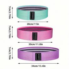 Set de 3 bandas de resistencia, cuerda de tensión elástica antideslizante, adecuada para levantamiento de piernas y glúteos, estiramiento corporal, ejercicio, yoga, accesorios de gimnasio Pilates