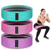 Set de 3 bandas de resistencia, cuerda de tensión elástica antideslizante, adecuada para levantamiento de piernas y glúteos, estiramiento corporal, ejercicio, yoga, accesorios de gimnasio Pilates