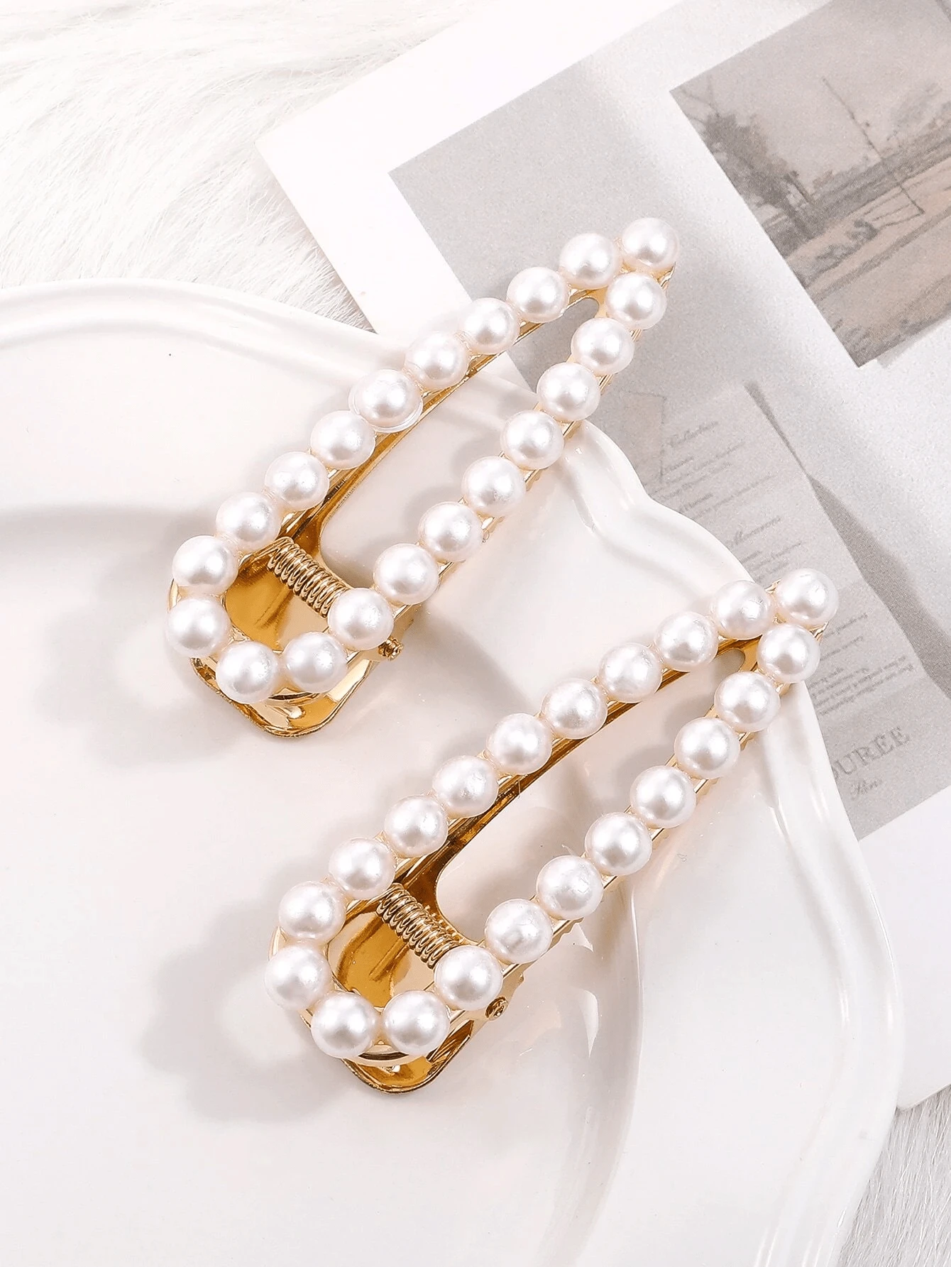 2 件仿珍珠装饰发夹优雅 - 彩色 - 查看 1