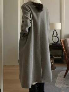 Winter Long Overcoats For Women Elegant Commute Blazer Overcoat - Grey - View 7