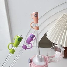 1pc/5pcs/8pcs/12pcs Mini Silicone Straw Cap, Suitable For 30/40oz Cups, Reusable Straw Head Protective Cover, Water Cup Spillproof Plug Dust Filter Straw Cap Ice Bullock Cup Accessories, Glassware Accessories, Diameter Of 10mm / 0.4in Straw, Suitable For Daily Use At Home And Travel Outdoor Use - Multicolor - View 5
