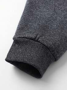 1 Peça Jaqueta Casual Acolchoada de Lã de Cordeiro, Estilo Cardigan - Chumbo - Visão 8
