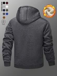 1 Peça Jaqueta Casual Acolchoada de Lã de Cordeiro, Estilo Cardigan - Chumbo - Visão 2