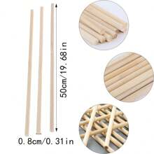 5/10pcs 50cm Bamboo Garden Stakes, Wooden Plant Support Sticks For Indoor & Outdoor Plants, Potted Climbing Plants, Crafts & DIY Projects, Natural Material - 50cm - View 10