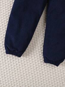 2 szt. Chłopięca gruba krata Patchworkowa kurtka z sztruksowymi spodniami Outdoor Casual Outfits