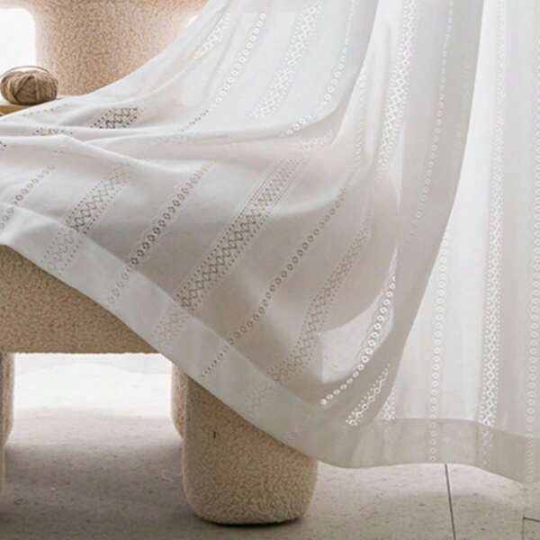 1 Pieza Cortina japonesa translúcida y con protección UV de color blanco hueco y con espejo, para sala de estar, dormitorio, balcón y oficina en el hogar, no incluye barras ni rieles