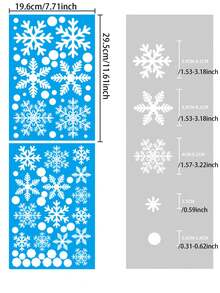 4 件圣诞雪花窗贴可重复使用无胶静电雪花贴纸适合在圣诞派对冬季和新年聚会上装饰门窗 - 彩色 - 查看 8