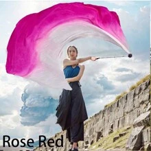 1 个 Poi 锤球 + 1 个丝绸面纱 女士肚皮舞丝绸面纱 肚皮舞围巾球纱 Poi 彩带彩旗舞台道具