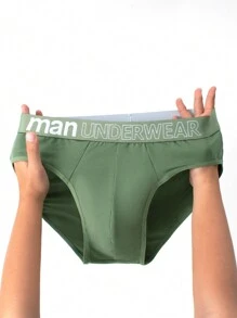 6pcs/Pack Men's Solid Color, Comfortable, Breathable, Skin-Friendly, Soft, Non-Binding Triangular Briefs - Multicolor - View 4