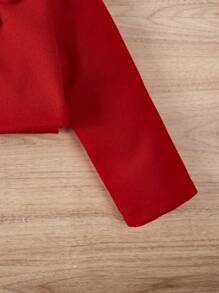 秋冬季少女优雅纯色外套 + 毛衣裙 + 帽子 + 腰带 4 件套