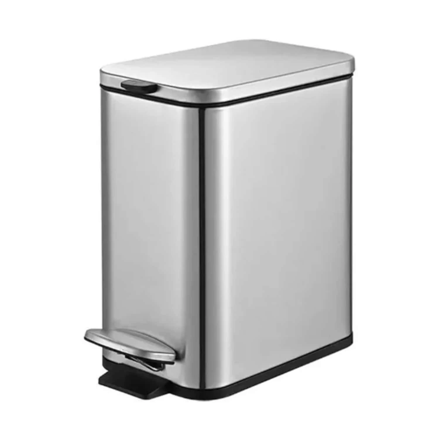 5L Trash Can With Pedal And Bucket Soft Closing Kitchen Bathroom Frame Brinox - Bạc - Xem 1