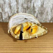 Kit 3 Bread Basket Cake Holder With Rectangular Retractable Cover - Màu be - Xem 8