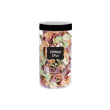 1/4 件带旋盖的塑料罐，1000 毫升可再填充大容量空圆形容器，用于储存干粮、蜂蜜果酱、奶油、黄油、干果 - 黑色 - 查看 10