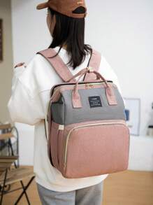 Diaper Bag Backpack With Changing Station, Multifunction Portable Waterproof Large Capacity Travel Baby Changing Bags, Baby Stuff Organizer, Baby Registry Search, Baby Diaper Bags For Girls, Baby Shower Gifts, Newborn Baby Essential Gifts - Pink - View 9