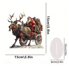 节日圣诞老人亚克力桌面装饰 - 适合节日装饰和礼物，适合办公室或卧室桌面展示，5.9 英寸方形 - 彩色 - 查看 4