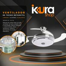 Adir Ventilador De Techo Retractil Con Bocina y Luz 12710 - Gris - Ver 2