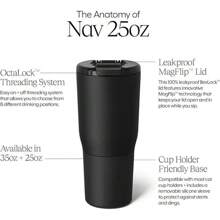 BrüMate Nav 25oz 100% Leakproof Insulated Travel Tumbler | Cup-Holder Friendly Insulated Coffee & Travel Mug | Built-In Silicone Sleeve And MagFlip Lid - 薄霧 - 查看 3