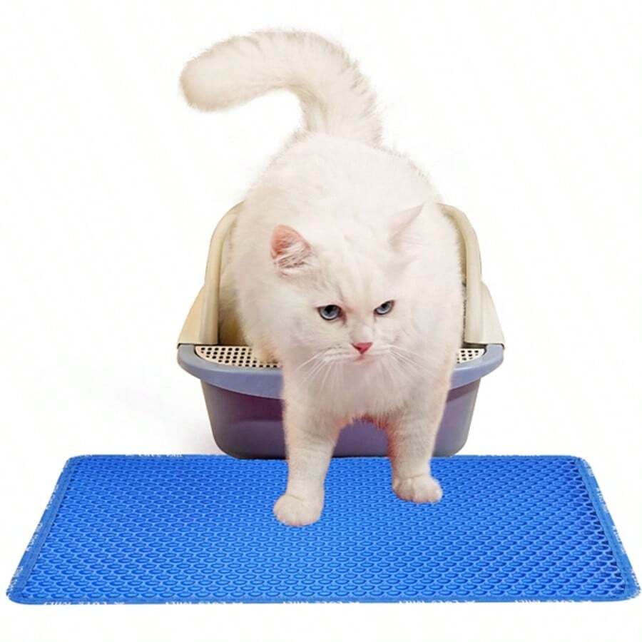 Double Layer Rice Grain Cat Litter Mat, Cat Litter Cleaning Mat, Cat
