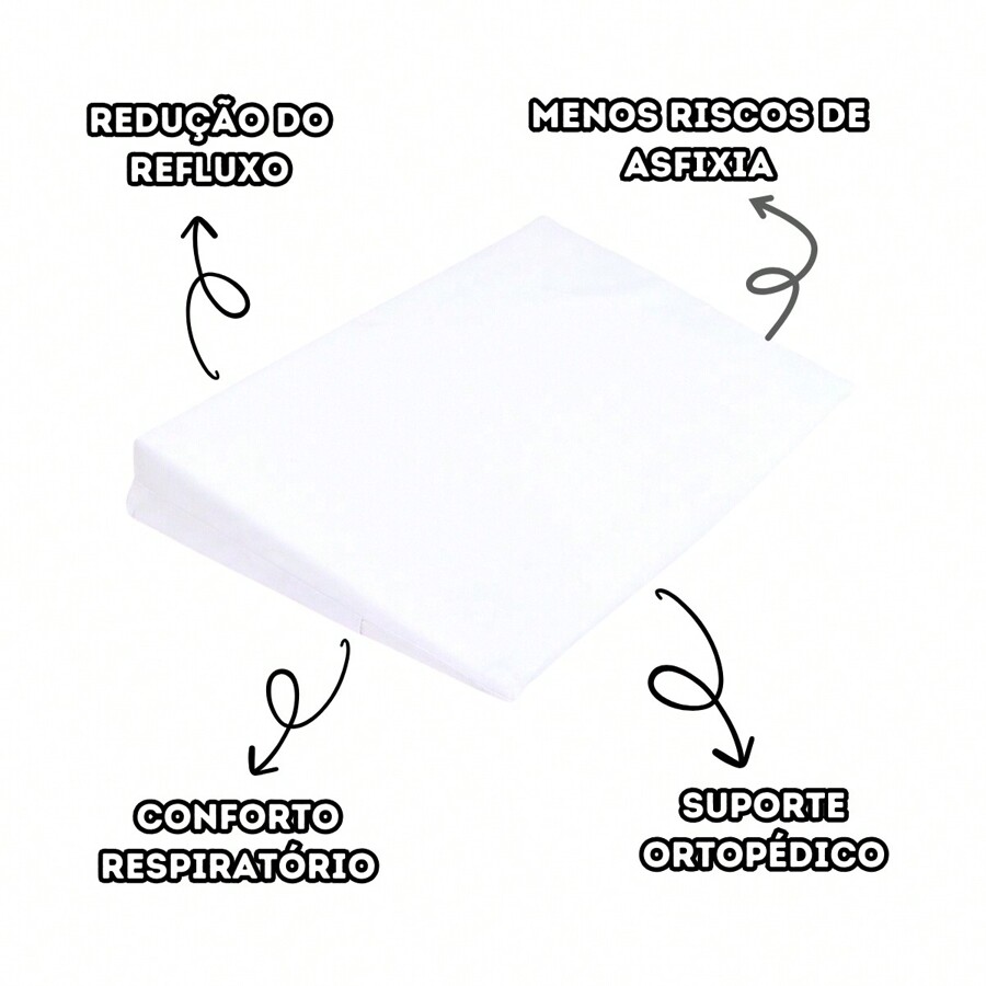 Travesseiro Anti Refluxo Rampa Bebê Berço Com Naninha Com Prendedor de