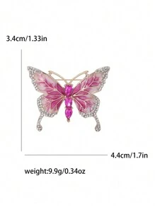 女士时尚珐琅蝴蝶胸针水钻昆虫别针派对宴会休闲配饰礼物