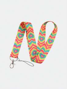 1条时尚飞天小女警爱心图案手机挂绳，长款多色丝带，心形钥匙卡套挂绳，可用于挂通行证、交通卡、工作许可证、场地证明、音乐会、鸡尾酒会等场合。非常适合送给男朋友、女朋友、家人，兼具学校、哥特风和Y2K风格。 - 彩色 - 查看 12