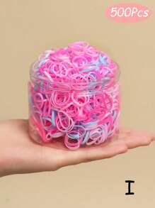 200/500pcs Girls Hair Ties With Box, Small Elastic Hair Bands For Ponytail, Thick Large Rubber Hair Rings, Daily Use Hair Accessories - Multicolor - View 22
